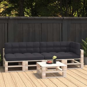 VidaXL Palletkussens 5 st stof antracietkleurig