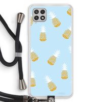 Ananasjes: Samsung Galaxy A22 4G Transparant Hoesje met koord