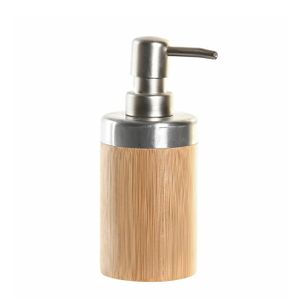 Zeeppompje/dispenser bruin bamboe hout 7 x 17 cm