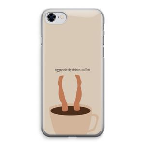 Aggressively drinks coffee: iPhone 8 Transparant Hoesje