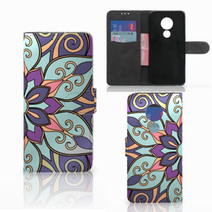 Motorola Moto G7 Power Hoesje Purple Flower