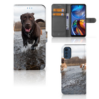 Motorola Moto E32 | Moto E32s Telefoonhoesje met Pasjes Honden Labrador - thumbnail