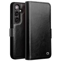 Samsung Galaxy S24+ Qialino Classic Wallet Leren Hoesje - Zwart