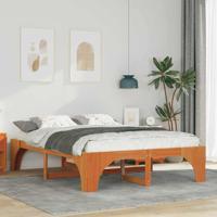Bedframe met opslag Bruin 150 x 200 cm Massief grenenhout