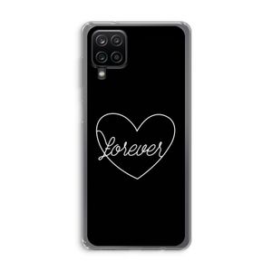 Forever heart black: Samsung Galaxy A12 Transparant Hoesje
