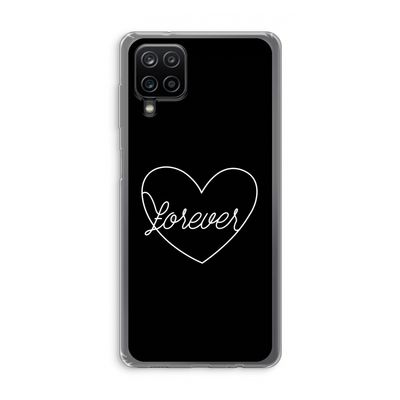 Forever heart black: Samsung Galaxy A12 Transparant Hoesje