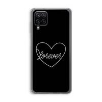 Forever heart black: Samsung Galaxy A12 Transparant Hoesje