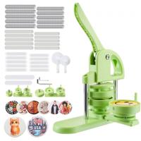 VEVOR Badge Punch Press 32/58 mm Ronde Knopenmaker met 200 Knopenonderdelen, Cirkelsnijder, Spell Book en Versterkte Ergonomische Handgreep, DIY Badge Persmachine, Groen