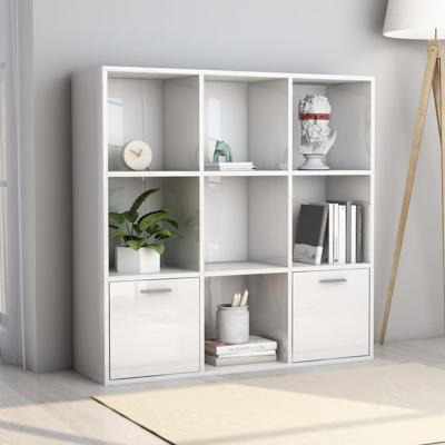 Boekenkast 98x30x98 cm spaanplaat hoogglans wit
