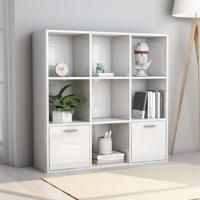 Boekenkast 98x30x98 cm spaanplaat hoogglans wit
