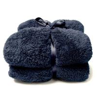 Unique Living Unique Living Plaid Teddy 150x200cm dark blue