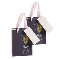 Pakket van 4x stuks papieren bruiloft giftbags/cadeau tasjes blauw 11 x 14 x 6 cm cm   - - thumbnail