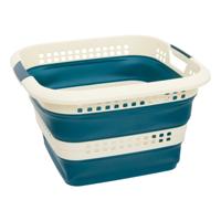 5Five Wasmand - 40L - blauw - PP - opvouwbaar - 49 x 49 x 49 cm - flexibel