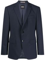 BOSS blazer boutonné à revers crantés - Bleu