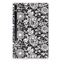 Samsung Galaxy Tab S7 Plus | S8 Plus | Siliconen hoesje | Black Flowers