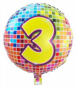 3 jaar Birthday Blocks folieballon - 43 cm