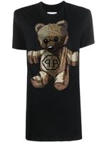 Philipp Plein Teddy Bear crystal-embellished T-shirt dress - Noir