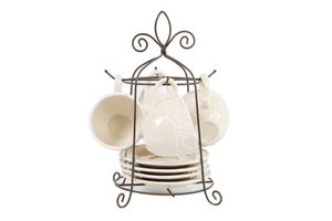 kop&schotel set 4 met standaard creme