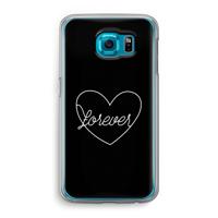 Forever heart black: Samsung Galaxy S6 Transparant Hoesje - thumbnail