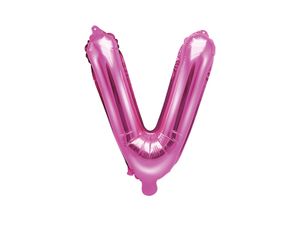 Folieballon Letter 'V' Donker Roze - 35cm