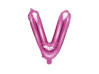 Folieballon Letter &apos;V&apos; Donker Roze - 35cm - thumbnail