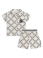 Karl Lagerfeld Kids ensemble short-polo monogrammé - Tons neutres - thumbnail