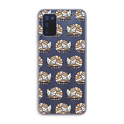 Slapende poes: Samsung Galaxy A03s Transparant Hoesje