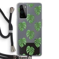 Monstera leaves: OnePlus 9 Pro Transparant Hoesje met koord