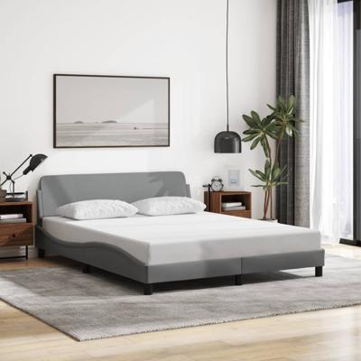 Bedframe zonder matras stof lichtgrijs 160x200 cm