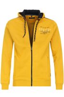 Casa Moda Casual Regular Fit Hooded sweatshirt geel, Effen - thumbnail