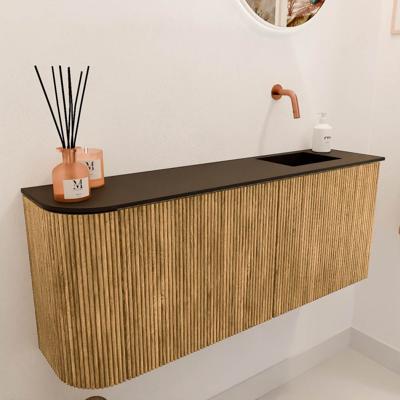 Toiletmeubel Mondiaz Joya | 101.6 cm | Meubelkleur Oak | Faye wastafel Urban Rechts | Zonder kraangat(en)