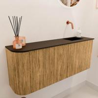 Toiletmeubel Mondiaz Joya | 101.6 cm | Meubelkleur Oak | Faye wastafel Urban Rechts | Zonder kraangat(en)