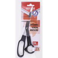 OFFICE products schaar, 21 cm, rechts en links, ronde punt, zwart, blister van 1 stuk