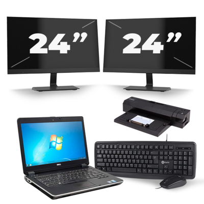 Dell Latitude E6440 - Intel Core i7-4e Generatie - 14 inch - 8GB RAM - 256GB SSD - Windows 11 + 2x 24 inch Monitor