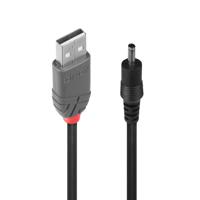 LINDY USB-kabel USB 2.0 USB-A stekker, DC-stekker 3,5 mm 1.50 m Zwart 70266