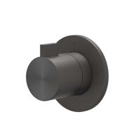 Afbouwdeel IVY Tribe Inbouw Stopkraan Symmetry Met Rond Rozet RVS316 Geborsteld Carbon Black PVD