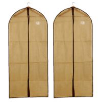 2x stuks beige kledinghoezen 60 x 170 cm met kijkvenster - thumbnail