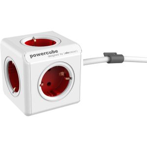 Allocacoc PowerCube power uitbreiding 3 m 1 AC-uitgang(en) Binnen Rood, Wit