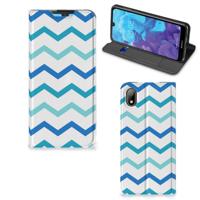 Huawei Y5 (2019) | Hoesje met Magneet | Zigzag Blauw