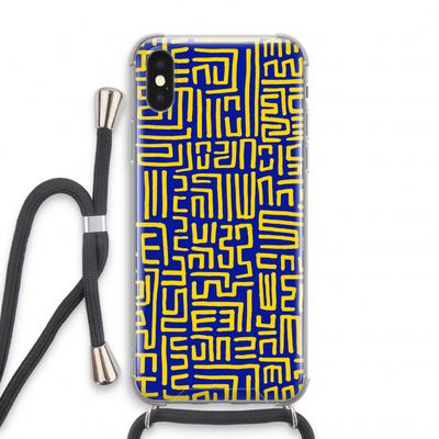 Majorelle Blue Print: iPhone XS Transparant Hoesje met koord