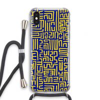 Majorelle Blue Print: iPhone XS Transparant Hoesje met koord