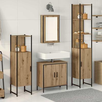 4-delige badkamermeubelset Artisan Eiken Engineered Wood