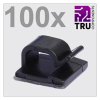 TRU COMPONENTS T24CA020 Kabelclip Zelfklevend TC-12888436 Bundel-Ø (bereik) 1 tot 7 mm Zwart 100 stuk(s)