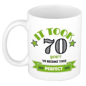 Verjaardag cadeau mok 70 jaar - groen - grappig - 300 ml - keramiek