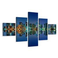 Schilderij - Prachtige Skyline van Miami, USA, Premium Print