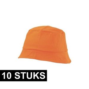 10x Oranje vissershoedje 57-58 cm   -