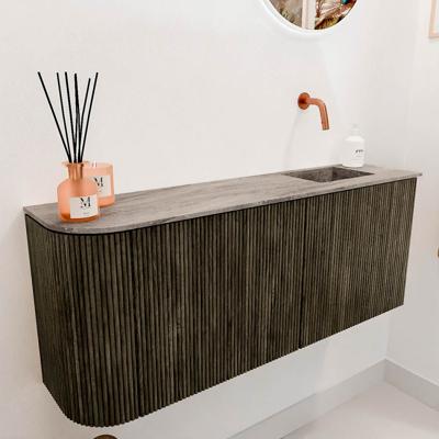Toiletmeubel Mondiaz Joya Dlux | 101.6 cm | Meubelkleur Shadow | Faye wastafel Oza Wasbak Rechts | Zonder kraangat(en)