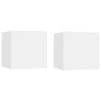 Nachtkastjes 2 st 30,5x30x30 cm spaanplaat wit