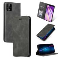 Retro huid voelen Business magnetische horizontale Flip lederen case voor Google pixel 4 (donkergrijs)