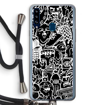 Vexx Black Mixtape: Samsung Galaxy A20s Transparant Hoesje met koord